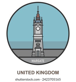 Margate. Cities and towns in United Kingdom. Flat landmark