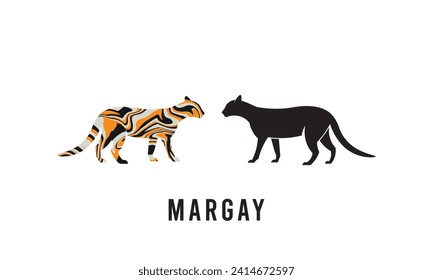 Margay cat animal vector logo