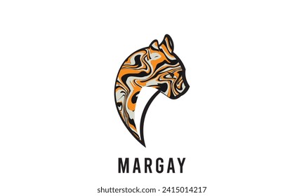 Margay cat animal vector logo