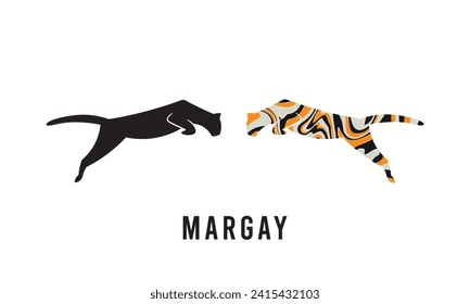 Margay cat animal vector logo