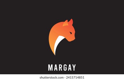 Margay cat animal vector logo