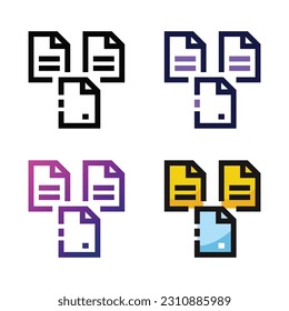 Marge file icon design in four variation color
