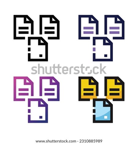 Marge file icon design in four variation color Stockfoto © 