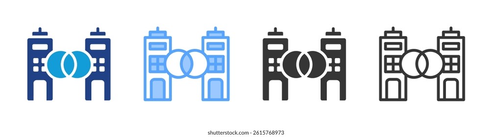 Marger icon set multiple style collection
