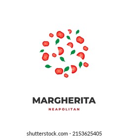 Pizza margherita modelo de tope ilustración vectorial