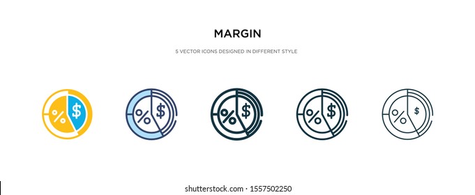 margin icon in different style vector illustration. two colored and black margin vector icons designed in filled, outline, line and stroke style can be used for web, mobile, ui