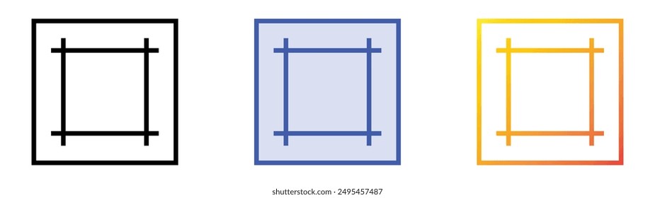 icono de margen. Diseño de estilo de relleno lineal, azul y degradado aislado sobre fondo blanco