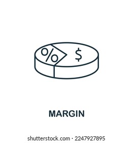 Margin icon. Monochrome simple Stock Market icon for templates, web design and infographics