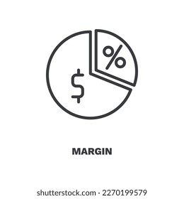 margin icon. Thin line margin icon from marketing collection. Outline vector isolated on white background. Editable margin symbol can be used web and mobile