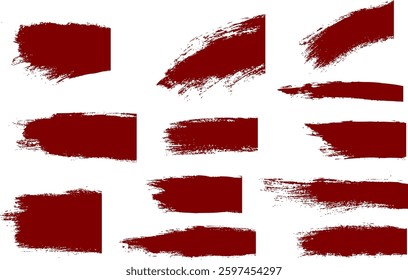 Margin Label Banner Grunge Brush Stroke Drawing Vector Set