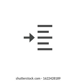 Margin right icon isolated on white background. Alignment symbol modern, simple, vector, icon for website design, mobile app, ui. Vector Illustration