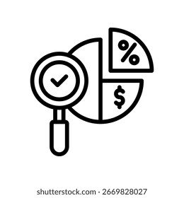 Marginal Analysis Icon Outline Vector Illustration