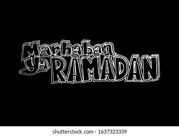 Marhaban Ya Ramadan greeting beautiful lettering