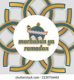 marhaban ya ramadan text with background abstract