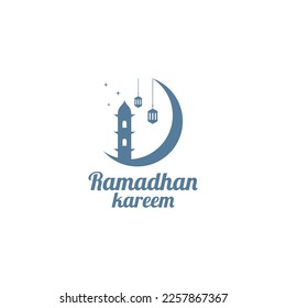 Marhaban Ya Ramadhan Logo Template, Ramadan Kareem. Islamic Symbol Logo Icon.