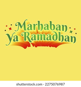 Marhaban ya ramadhan text effect for your brocure or banner design in ramadhan moon