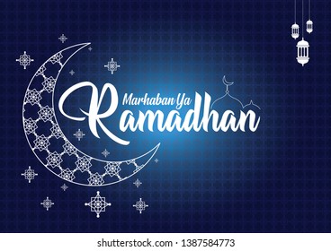 marhaban ya ramadhan vector background
