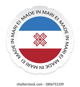 Marca Mari Ei .Hecho en Mari Ei un fondo blanco.Vector