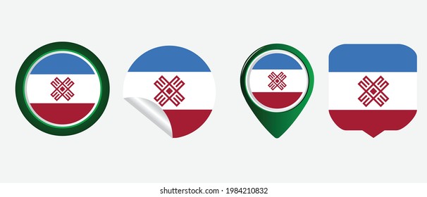 Mari El flag. flat icon symbol vector illustration