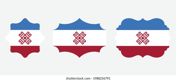 Mari El bandera. ilustración vectorial de símbolo de icono plano