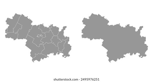 Mari El map, administrative division of Russia. Vector illustration.