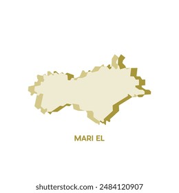 Mari El Map - World Map International vector template. Russia region silhouette vector illustration