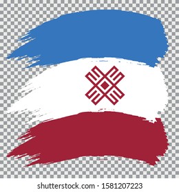 Mari El national flag brush vector on transparent background.