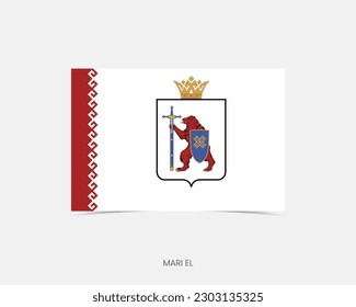 Icono de la bandera Mari El Rectangle con sombra.