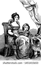 Maria Louisa, vintage engraved illustration