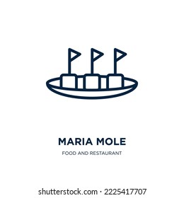 maria mole icon from food and restaurant collection. Thin linear maria mole, food and restaurant, religious outline icon isolated on white background. Line vector maria mole sign, symbol for web and 