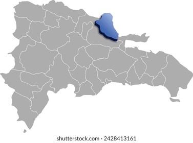 MARIA TRINIDAD SHANCHEZ DEPARTMENT MAP STATE OF Dominican Republic 3D ISOMETRIC MAP