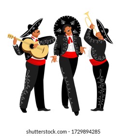 Mariachi. a group of Mexican musicians. Mexican music. vector illustration