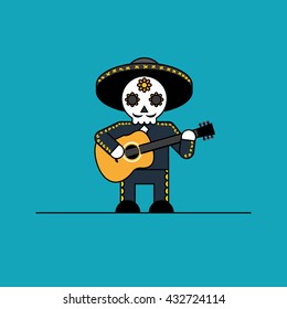 Mariachi guitar player for Day of the Dead.