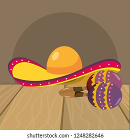 Mariachi hat and maracas