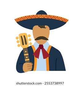 Mariachi icon clipart avatar logotype isolated illustration