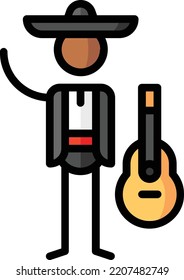 mariachi isolated design element stock illustration. Vector on a white background