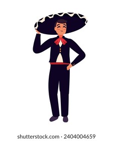 mariachi man character illustration isolated