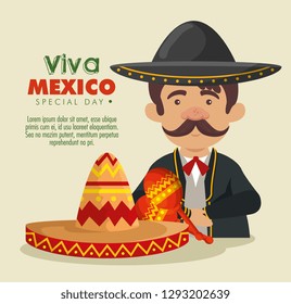 mariachi man with hat and suit to celebrate event