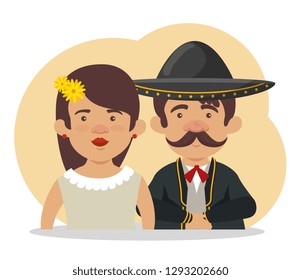 mariachi man with woman to day of the dead celebration