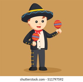 mariachi with maracas  illustration design