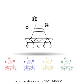 Mariachi multi color style icon. Simple thin line, outline vector of dia de muertos icons for ui and ux, website or mobile application