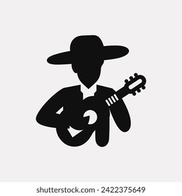 Mariachi music icon - Simple Vector Illustration