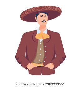 Mariachi musician flat icon, editable design 