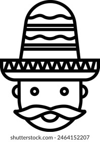 Mariachi outline icon vector illustration