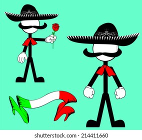 mariachi pictogram cartoon set in vector format very easy to edit