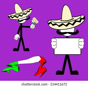 mariachi pictogram cartoon set in vector format very easy to edit