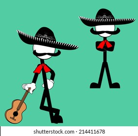 mariachi pictogram cartoon set in vector format very easy to edit