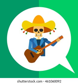 Mariachi Skeleton Guitar Player Icon