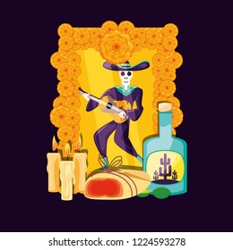 mariachi skull day of the dead party