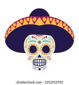 Cartoon Mexican Sugar Skulls Couple Dia Stock Vector (Royalty Free ...